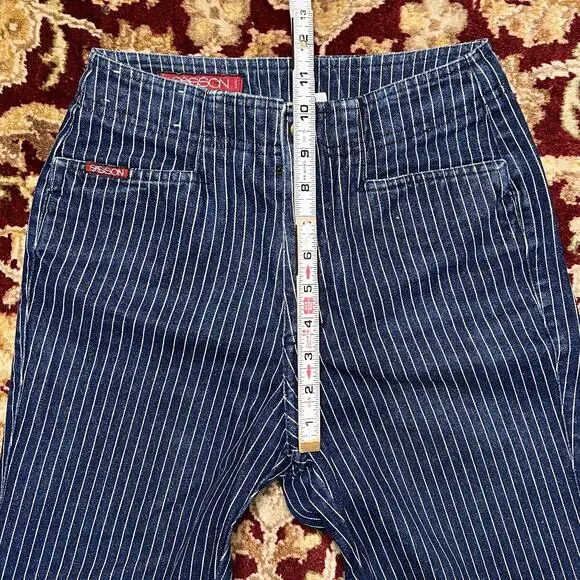 Vintage Sasson Striped Blue Jeans Ankle | Size 24” - Picture 5 of 8